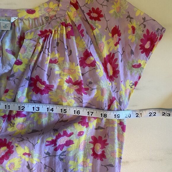 Sundance Pretty Petals Tiered Ruffle Purple Floral Maxi Dress Cotton Size Medium - Picture 10 of 10